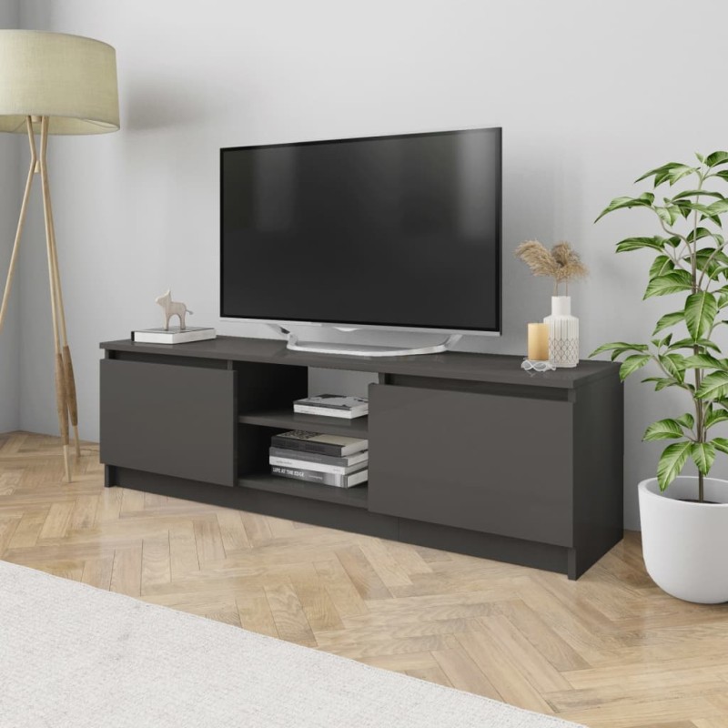 vidaXL Mobile TV Grigio Lucido 120x30x35,5 cm in Truciolato vidaXL Mobile TV Grigio Lucido 120x30x35,5 cm in Truciolato