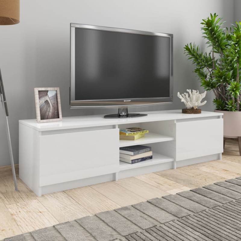 vidaXL Mobile Porta TV Bianco Lucido 140x40x35,5 cm Legno Multistrato vidaXL Mobile Porta TV Bianco Lucido 140x40x35,5 cm Legno Multistrato