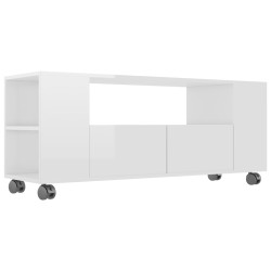 vidaXL Mobile Porta TV Bianco Lucido 120x35x48 cm in Legno Multistrato