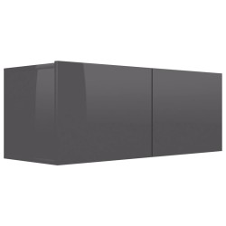 vidaXL Mobile TV Grigio Lucido 80x30x30 cm in Truciolato