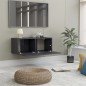 vidaXL Mobile TV Grigio Lucido 80x30x30 cm in Truciolato vidaXL Mobile TV Grigio Lucido 80x30x30 cm in Truciolato