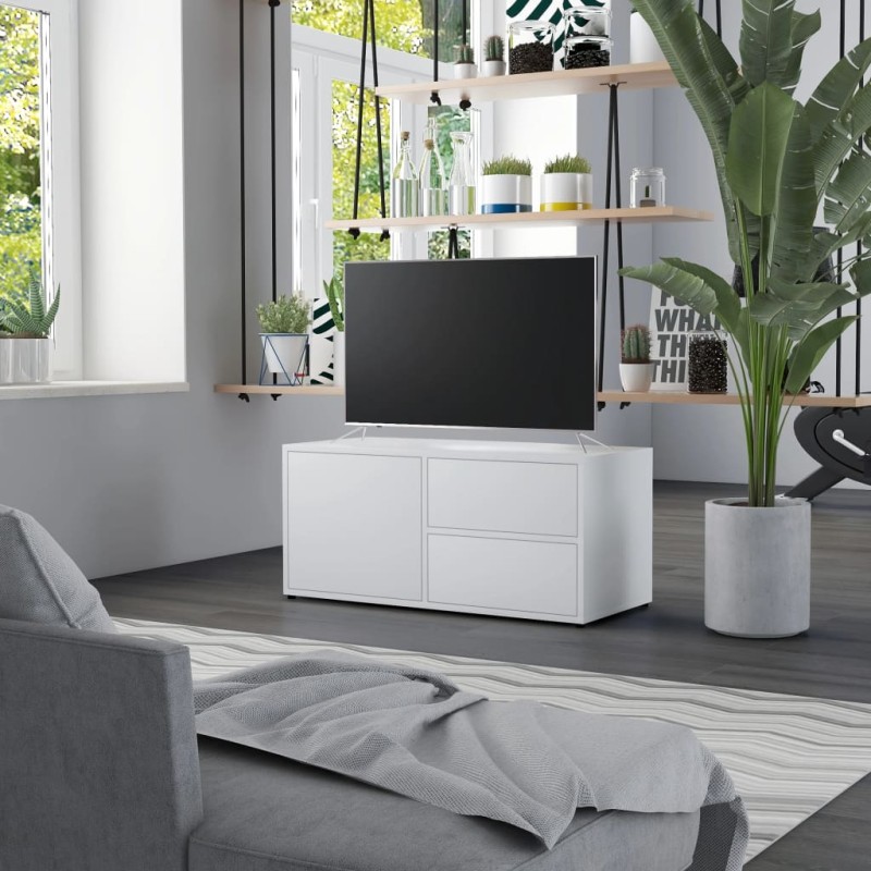 vidaXL Mobile Porta TV Bianco 80x34x36 cm in Legno Multistrato vidaXL Mobile Porta TV Bianco 80x34x36 cm in Legno Multistrato