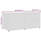 vidaXL Mobile Porta TV Bianco 80x34x36 cm in Legno Multistrato vidaXL Mobile Porta TV Bianco 80x34x36 cm in Legno Multistrato