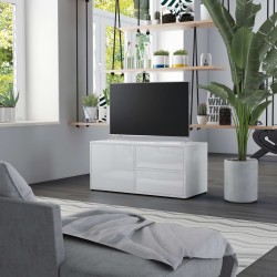 vidaXL Mobile Porta TV Bianco Lucido 80x34x36 cm in Truciolato