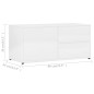 vidaXL Mobile Porta TV Bianco Lucido 80x34x36 cm in Truciolato vidaXL Mobile Porta TV Bianco Lucido 80x34x36 cm in Truciolato