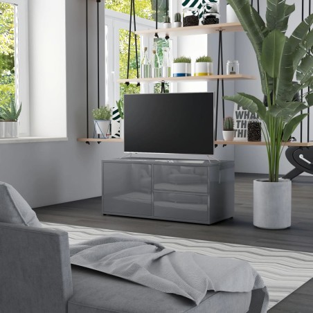 vidaXL Mobile Porta TV Grigio Lucido 80x34x36 cm in Truciolato