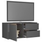 vidaXL Mobile Porta TV Grigio Lucido 80x34x36 cm in Truciolato vidaXL Mobile Porta TV Grigio Lucido 80x34x36 cm in Truciolato