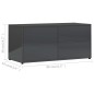 vidaXL Mobile Porta TV Grigio Lucido 80x34x36 cm in Truciolato vidaXL Mobile Porta TV Grigio Lucido 80x34x36 cm in Truciolato
