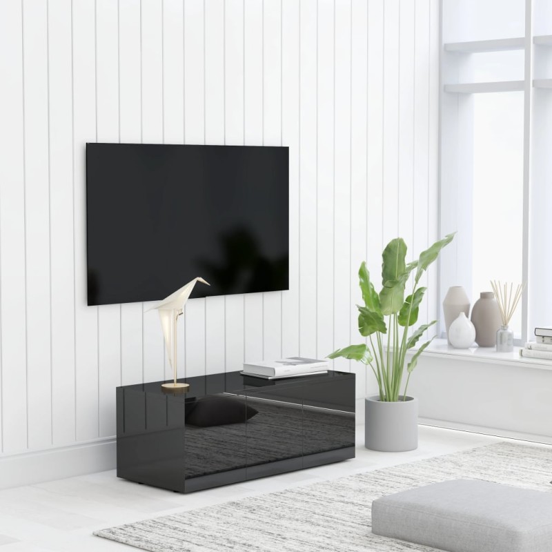 vidaXL Mobile TV Nero Lucido 80x34x30 cm in Truciolato vidaXL Mobile TV Nero Lucido 80x34x30 cm in Truciolato