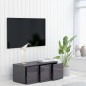 vidaXL Mobile TV Grigio Lucido 80x34x30 cm in Truciolato vidaXL Mobile TV Grigio Lucido 80x34x30 cm in Truciolato
