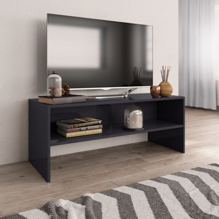 vidaXL Mobile TV Grigio Lucido 100x40x40 cm in Truciolato 