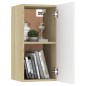 vidaXL Mobile TV Bianco e Rovere Sonoma 30,5x30x60 cm in Truciolato vidaXL Mobile TV Bianco e Rovere Sonoma 30,5x30x60 cm in Truciolato
