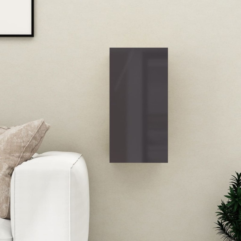 vidaXL Mobile TV Grigio Lucido 30,5x30x60 cm in Truciolato vidaXL Mobile TV Grigio Lucido 30,5x30x60 cm in Truciolato