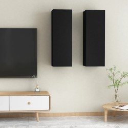 vidaXL Mobili TV Neri 2 pz 30,5x30x90 cm in Truciolato