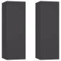 vidaXL Mobili TV Grigi 2 pz 30,5x30x90 cm in Truciolato