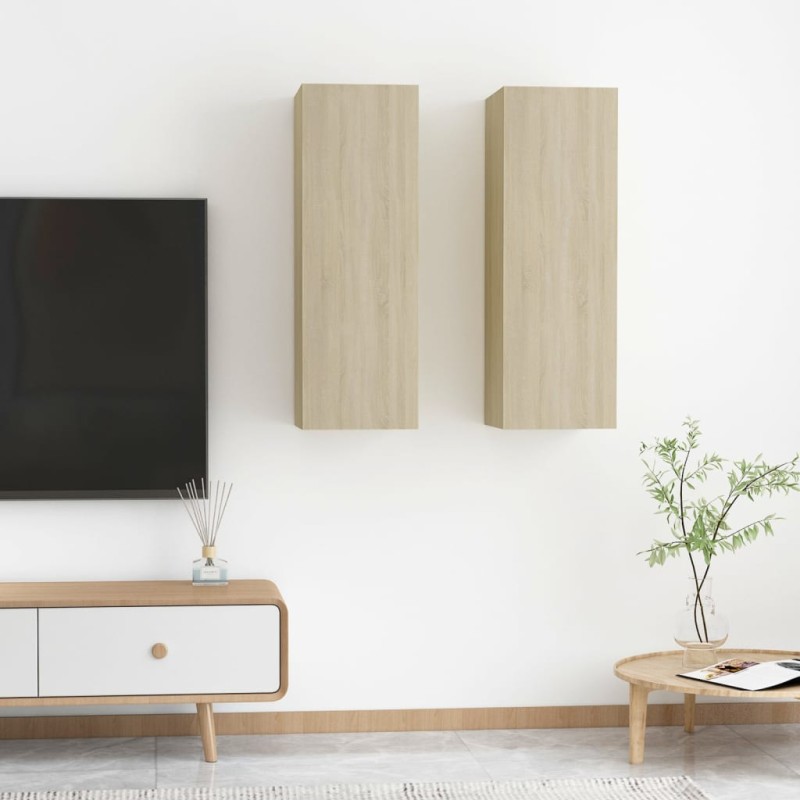vidaXL Mobili TV Rovere Sonoma 2 pz 30,5x30x90 cm in Truciolato vidaXL Mobili TV Rovere Sonoma 2 pz 30,5x30x90 cm in Truciolato