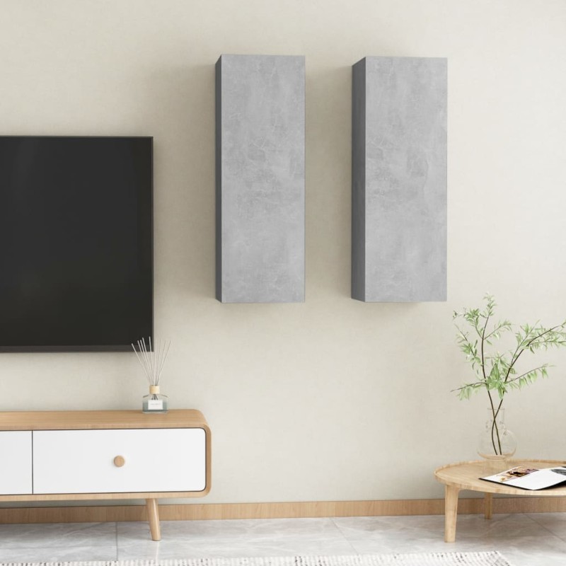 vidaXL Mobili TV Grigio Cemento 2 pz 30,5x30x90 cm in Truciolato vidaXL Mobili TV Grigio Cemento 2 pz 30,5x30x90 cm in Truciolato