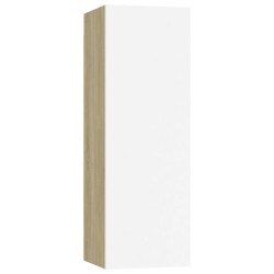 vidaXL Mobile TV Bianco e Rovere Sonoma 30,5x30x90 cm in Truciolato