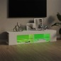 vidaXL Mobile Porta TV con Luci LED Bianco 135x39x30 cm