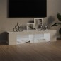 vidaXL Mobile Porta TV con Luci LED Bianco Lucido 135x39x30 cm vidaXL Mobile Porta TV con Luci LED Bianco Lucido 135x39x30 cm