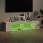 vidaXL Mobile Porta TV con Luci LED Bianco Lucido 135x39x30 cm vidaXL Mobile Porta TV con Luci LED Bianco Lucido 135x39x30 cm