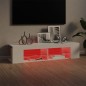 vidaXL Mobile Porta TV con Luci LED Bianco Lucido 135x39x30 cm vidaXL Mobile Porta TV con Luci LED Bianco Lucido 135x39x30 cm