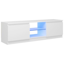 vidaXL Mobile Porta TV con Luci LED Bianco 120x30x35,5 cm