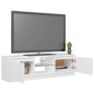 vidaXL Mobile Porta TV con Luci LED Bianco 120x30x35,5 cm vidaXL Mobile Porta TV con Luci LED Bianco 120x30x35,5 cm
