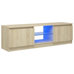 vidaXL Mobile Porta TV con Luci LED Rovere Sonoma 120x30x35,5 cm