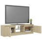 vidaXL Mobile Porta TV con Luci LED Rovere Sonoma 120x30x35,5 cm vidaXL Mobile Porta TV con Luci LED Rovere Sonoma 120x30x35,5 cm