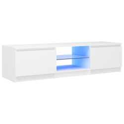 vidaXL Mobile Porta TV con Luci LED Bianco 140x40x35,5 cm