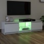 vidaXL Mobile Porta TV con Luci LED Bianco Lucido 140x40x35,5 cm vidaXL Mobile Porta TV con Luci LED Bianco Lucido 140x40x35,5 cm