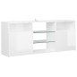 vidaXL Mobile Porta TV con Luci LED Bianco Lucido 120x30x50 cm vidaXL Mobile Porta TV con Luci LED Bianco Lucido 120x30x50 cm