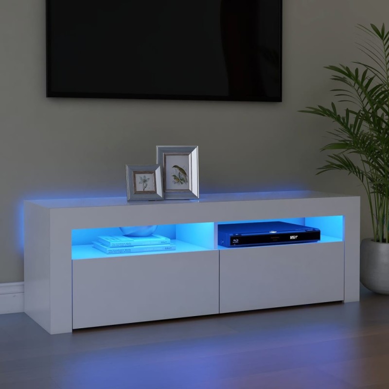 vidaXL Mobile Porta TV con Luci LED Bianco 120x35x40 cm vidaXL Mobile Porta TV con Luci LED Bianco 120x35x40 cm