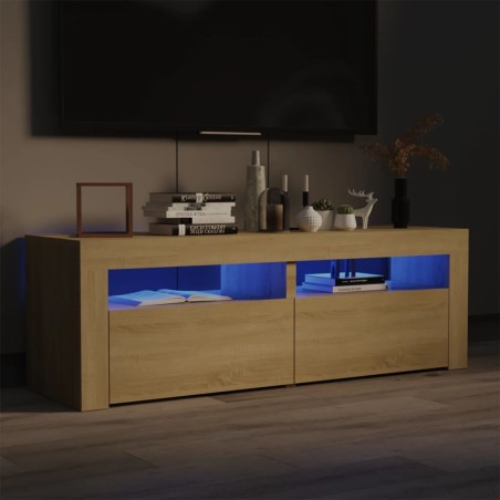 vidaXL Mobile Porta TV con Luci LED Rovere Sonoma 120x35x40 cm