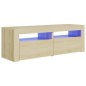 vidaXL Mobile Porta TV con Luci LED Rovere Sonoma 120x35x40 cm