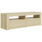 vidaXL Mobile Porta TV con Luci LED Rovere Sonoma 120x35x40 cm