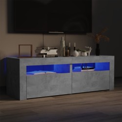 vidaXL Mobile Porta TV con Luci LED Grigio Cemento 120x35x40 cm