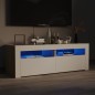 vidaXL Mobile Porta TV con Luci LED Bianco e Rovere Sonoma 120x35x40cm vidaXL Mobile Porta TV con Luci LED Bianco e Rovere Sonoma 120x35x40cm