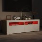 vidaXL Mobile Porta TV con Luci LED Bianco e Rovere Sonoma 120x35x40cm vidaXL Mobile Porta TV con Luci LED Bianco e Rovere Sonoma 120x35x40cm