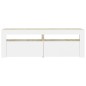 vidaXL Mobile Porta TV con Luci LED Bianco e Rovere Sonoma 120x35x40cm vidaXL Mobile Porta TV con Luci LED Bianco e Rovere Sonoma 120x35x40cm