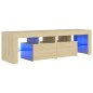 vidaXL Mobile Porta TV con Luci LED Rovere Sonoma 140x36,5x40 cm