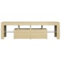 vidaXL Mobile Porta TV con Luci LED Rovere Sonoma 140x36,5x40 cm