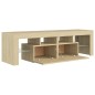 vidaXL Mobile Porta TV con Luci LED Rovere Sonoma 140x36,5x40 cm