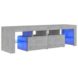 vidaXL Mobile Porta TV con Luci LED Grigio Cemento 140x36,5x40 cm