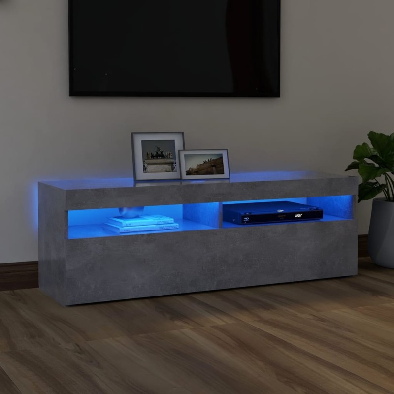 vidaXL Mobile Porta TV con Luci LED Grigio Cemento 120x35x40 cm vidaXL Mobile Porta TV con Luci LED Grigio Cemento 120x35x40 cm