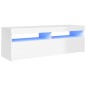 vidaXL Mobile Porta TV con Luci LED Bianco Lucido 120x35x40 cm vidaXL Mobile Porta TV con Luci LED Bianco Lucido 120x35x40 cm