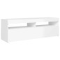 vidaXL Mobile Porta TV con Luci LED Bianco Lucido 120x35x40 cm vidaXL Mobile Porta TV con Luci LED Bianco Lucido 120x35x40 cm