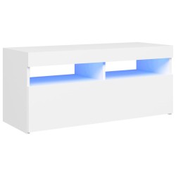 vidaXL Mobile Porta TV con Luci LED Bianco 90x35x40 cm