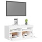 vidaXL Mobile Porta TV con Luci LED Bianco 90x35x40 cm vidaXL Mobile Porta TV con Luci LED Bianco 90x35x40 cm